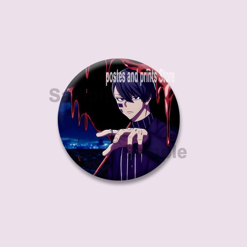 Jin Kougasaki Shiki Ichinose Naito Cartoon Brooches Manga Tougen Anki Badges Snap-in Anime Pins Bag Collar Jewelry Accessories