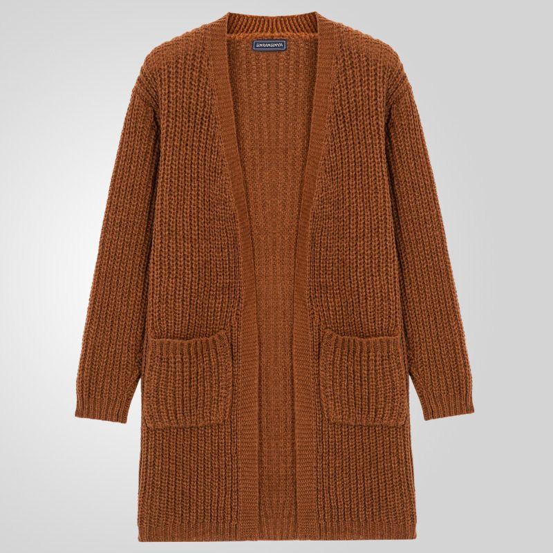 Amazon Внешняя торговля Мужская одежда Осень и зима Новинка Трикотаж средней длины Мужской Толстой вязки Кардиган Свитер Куртка Sy0156