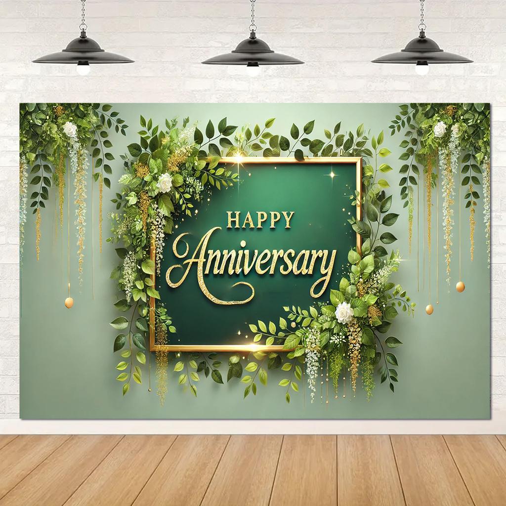 A floral background fabric for celebrating the happy anniversary, made of durable polyester fiber.