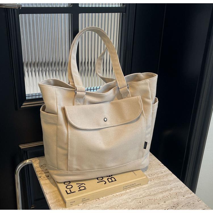 Japanese Canvas Large-capacity Bag Women's 2025 New Autumn and Winter Tote Bag Casual Simple Shoulder Commuter Tote Bag