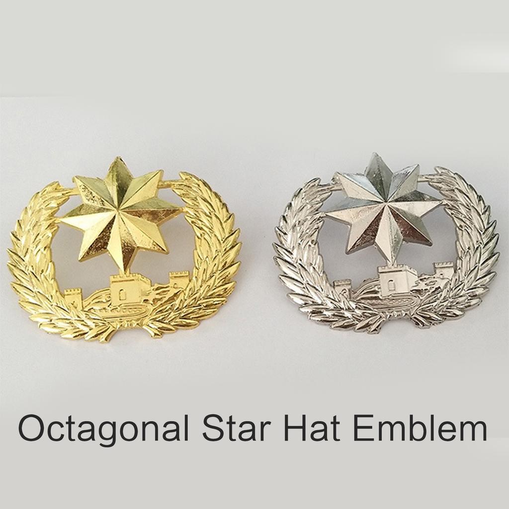 Uniform Cap Star Emblem Unisex Adult Security Guard Helmet Hat Badge Hat Accessories for Police Security Uniforms