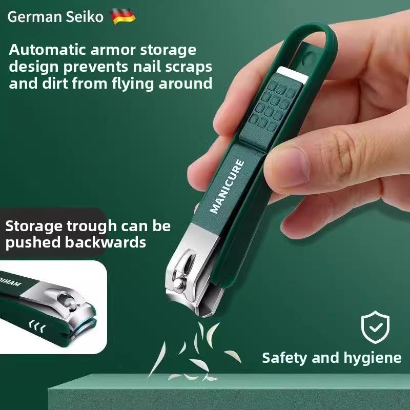 Бытовые высококачественные мужские и женские кусачки для ногтей с защитой от брызг, набор скошенных кусачек для ногтей