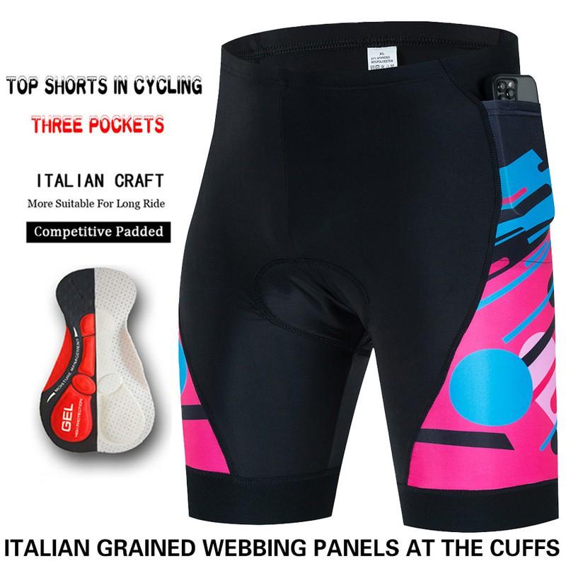 Mens Cycling Shorts With Gel Pad Comfort Seat Cushion Breathable Quick-Dry Road Mountain Bike Ride