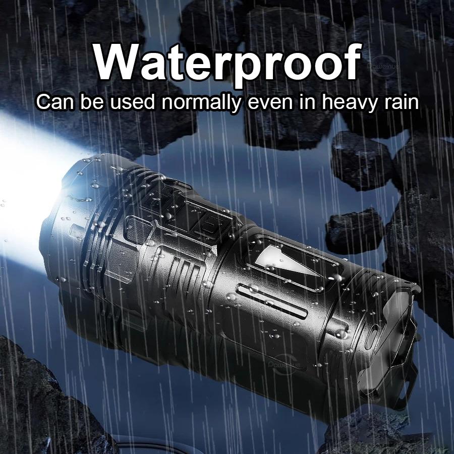 Powerful Flashlight With 7 Lamp Beads Super Tactical Light With COB Side Light Camping Lantern Rechargeable Led Flashlight Torch