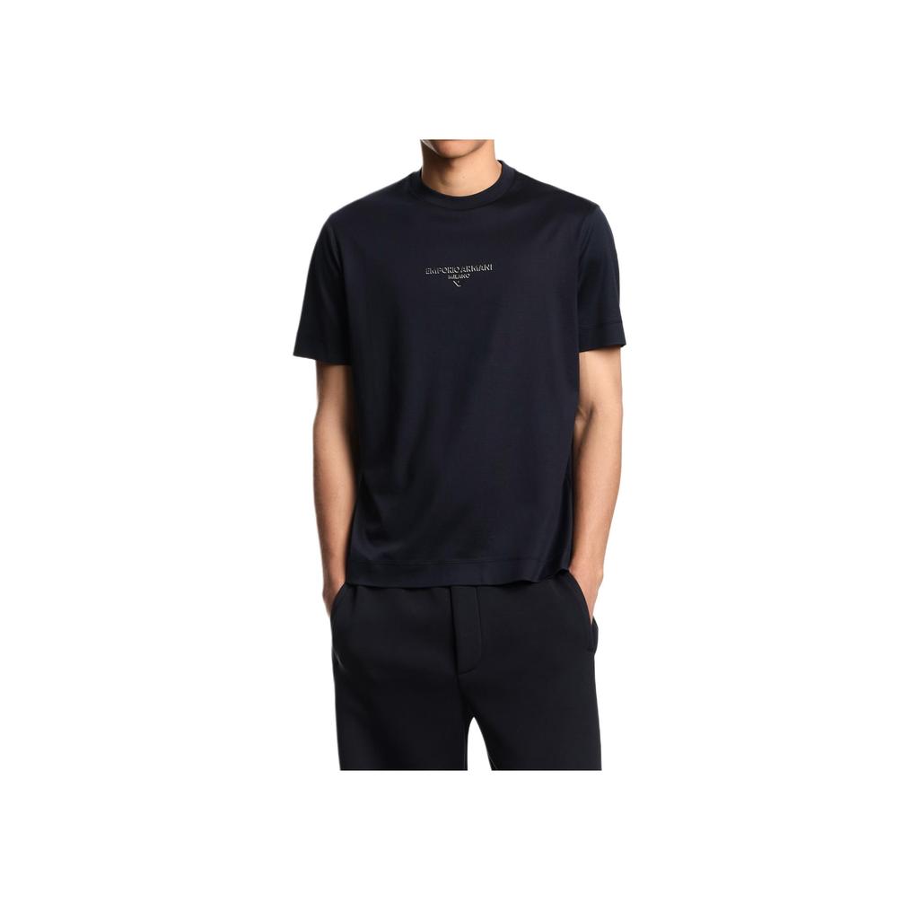 Emporio Armani Однотонная футболка с коротким рукавом и логотипом Мужские топы EM002838-AF10761-UB118