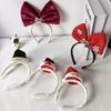Sequin Bowknot Hair Hoop Star Christmas Children Hair Clip Christmas Hat Headband  Children's