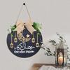 Wooden Welcome Sign Middle Eastern Door Sign Wall Hanging Decoration for Front Door Mantel Wall Moon Festival Decoration
