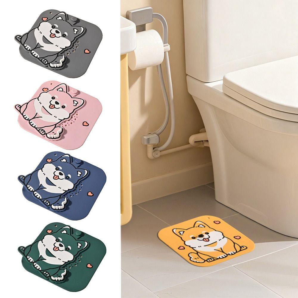 Cartoon Dog Floor Drain Mat Anti-odor Sewer Filter Pad for Bathroom Hair Collection