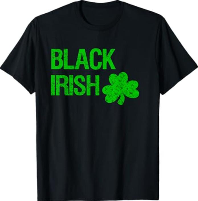 Black Irish St. Patrick's Day Bright Green Logo Unisex T-Shirt