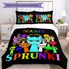 3pcs Custom Name Sprunki Bedding Set Duvet Cover Closure Includes 1 Duvet Cover & 2 Pillowcases, Soft and Comfortable for All Seasons.