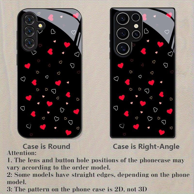 Стеклянный чехол для телефона с принтом в виде сердца для Samsung galaxy S26 S25 S24 S23 S22 S21 S20 FE Ultra Plus5GЗащитная задняя крышка от падения