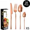Stainless Steel Ins French Style Small Waist Light Luxury Retro Style Spork for Western-Style Food 16-Piece Set