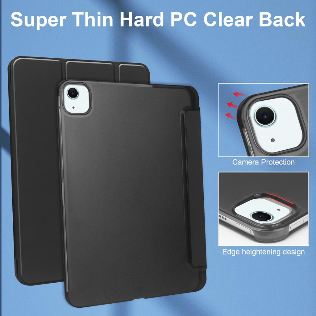 Для iPad Эйр 11 (2025)/(2024) Чехол из ПУ кожи для смарт-планшета, гладкая матовая задняя панель, встроенный держатель для карандаша