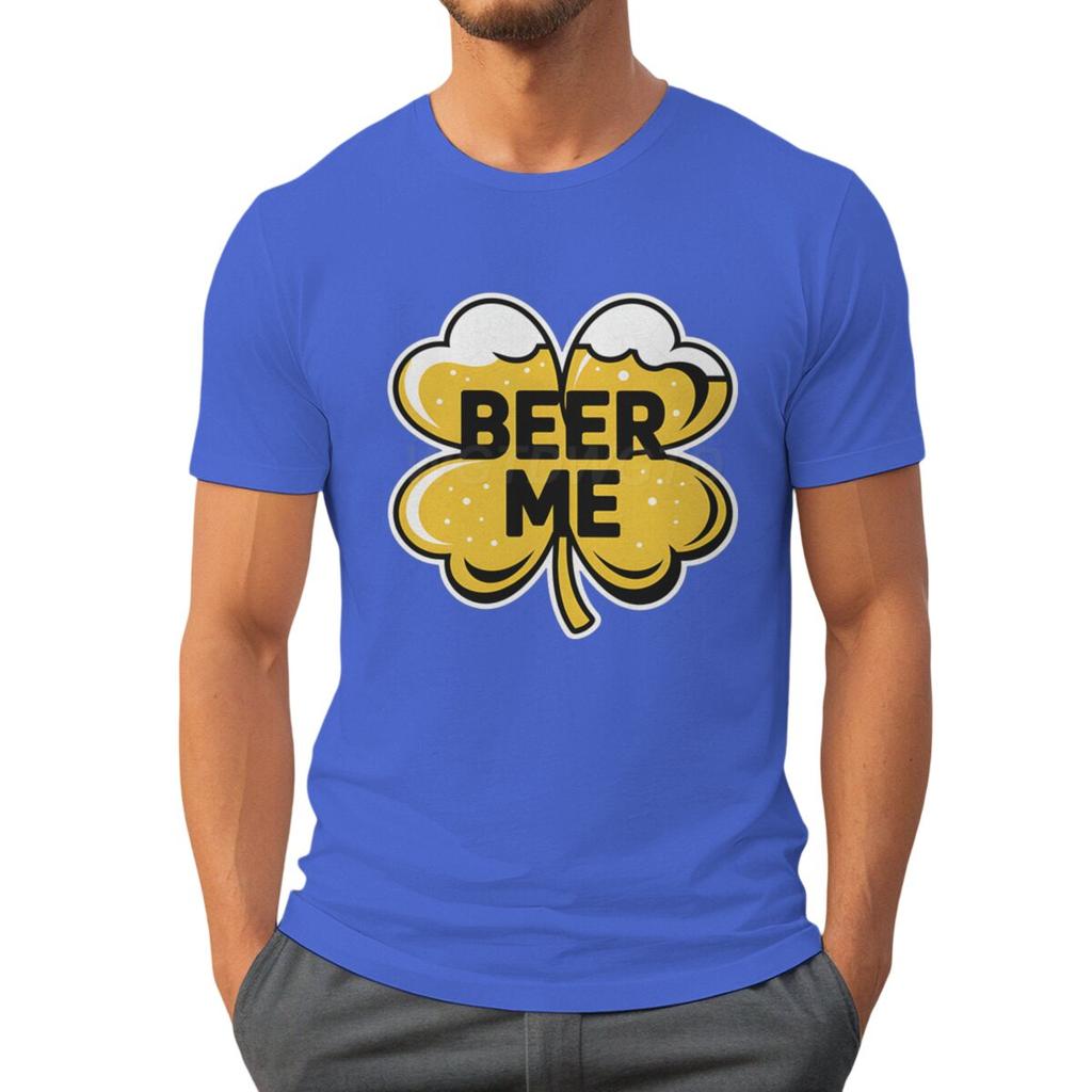 St. Paddy's Beer Me Clover Tee Festive St. Patrick's Day Drinking T-shirts for Men Irish Shirt Lucky Clover Men's Clothing