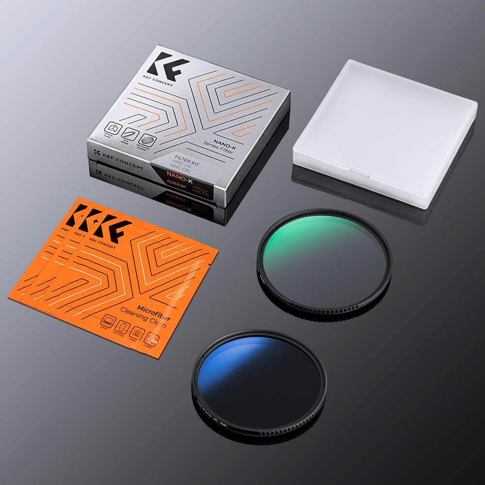 K&F CONCEPT Фильтры серии K 49-82 мм UV/CPL/ND2-400/Black-Mist 1/4 Крышка Салфетки для чистки Набор фильтров для объектива камеры для Nikon Canon Leica