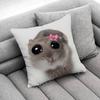 Funny Sad Hamster Meme Throw Pillow Case For Square Bedroom Pillowcase Cover