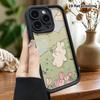 Чехол для телефона: 2D плоский дизайн, подходит для iPhone 18 17 16 15 14 13 12 Pro, кремовый защитный чехол, кролик, пускающий пузыри, идеальный Рождественский и H