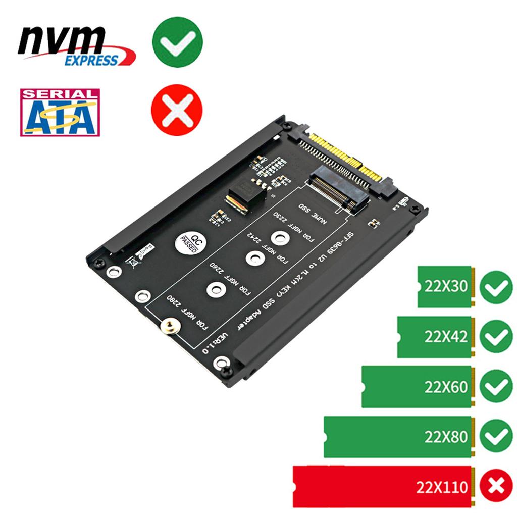 M.2 NVME Key M SSD в SFF-8639 U.2 Адаптер Riser Converter с поддержкой кронштейна рамы 2230 2242 2260 2280 M.2 SSD для ПК