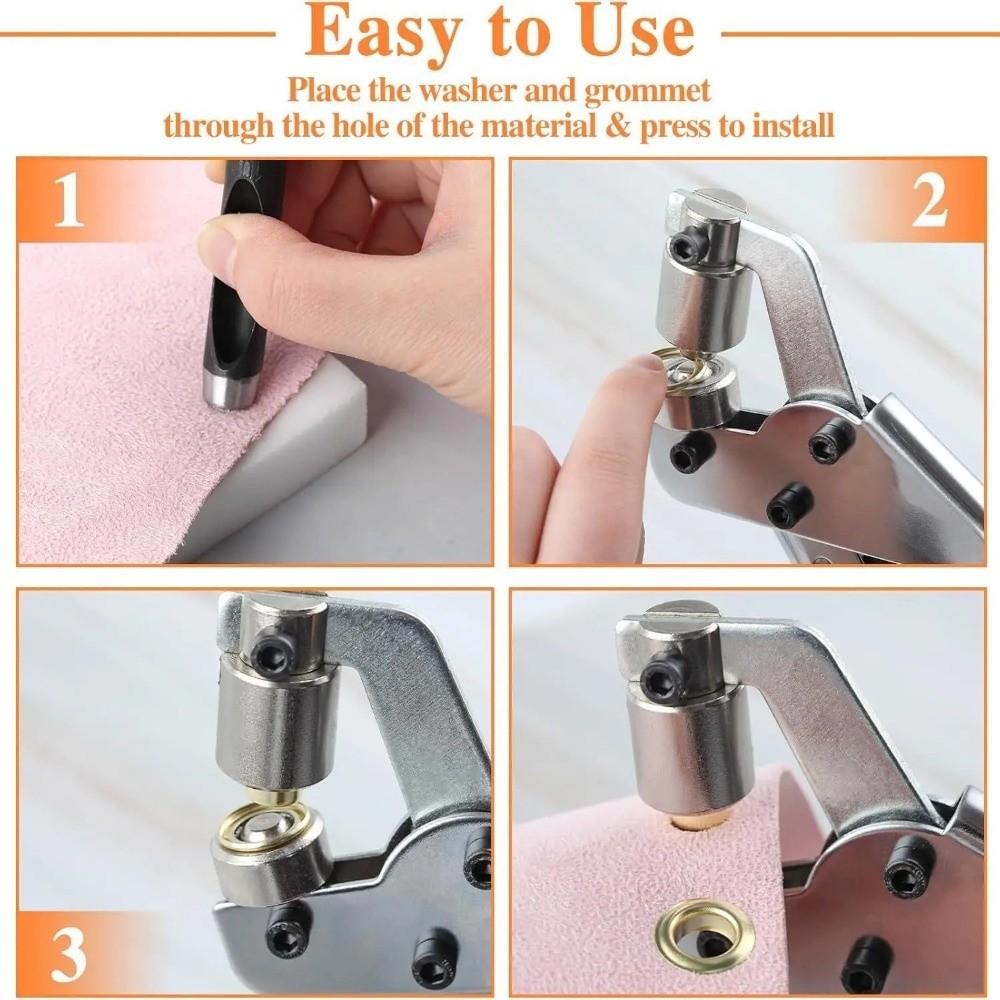 10mm Eyelet Grommet Eyelet Plier Kit with Grommets Hole Punch Pliers Hand Tool