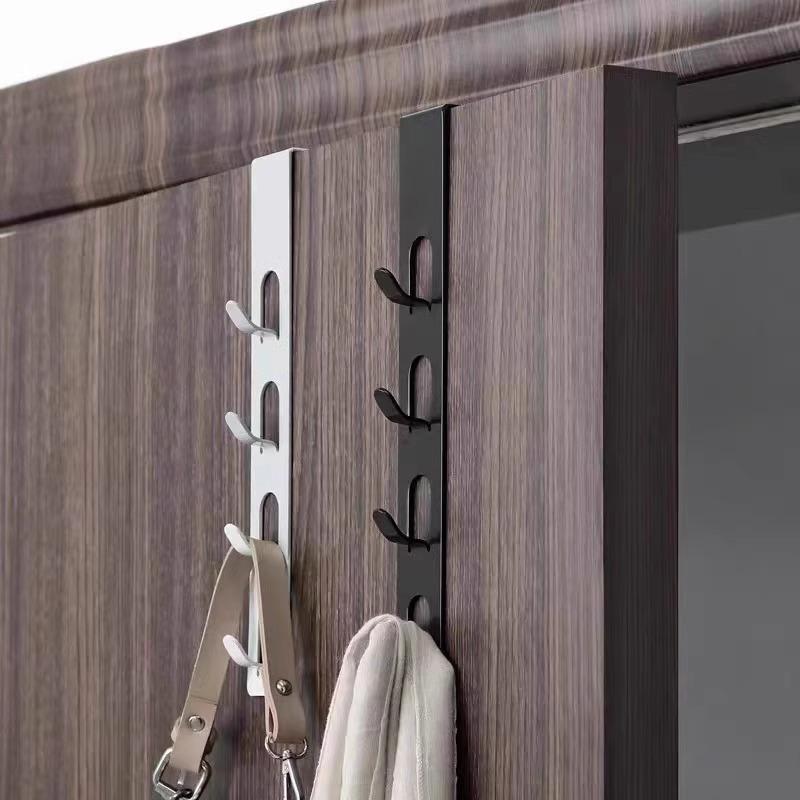 Крючок на дверь, без сверления, настенная вешалка для одежды, мешок для одежды для спальни, железная подвесная стойка, вертикальный крючок для одежды на дверь