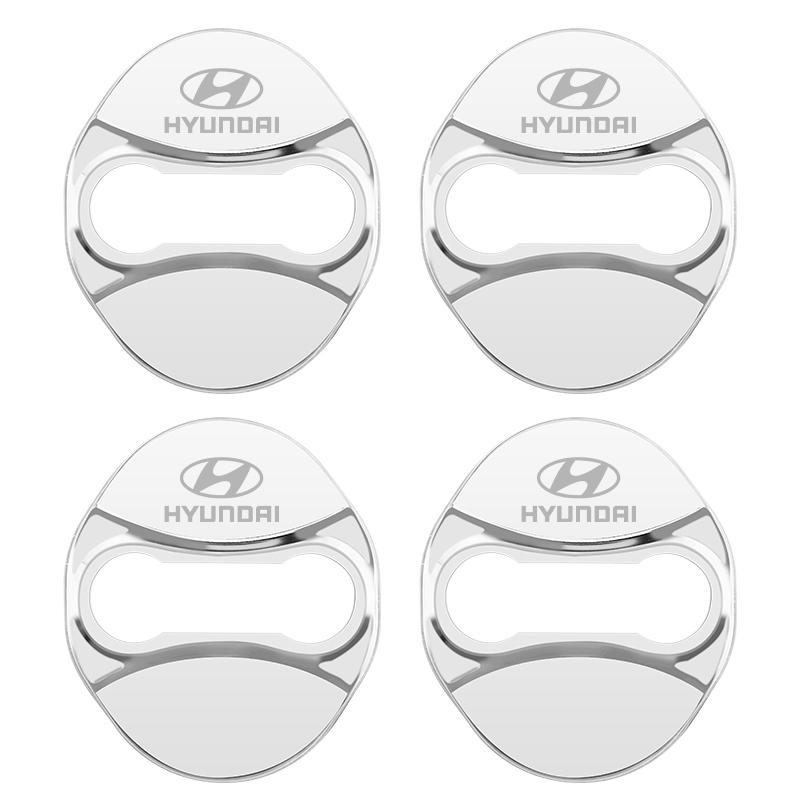 4 PCS/Set Fashion Stainless Steel Car Covers Door Lock Protecting Cover For Hyundai Tucson IX35 I30 Elantra Azera Veracru Emblem E1