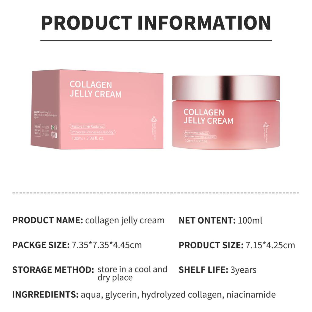 Hydrolyzed Collagen Jelly Cream Niacinamide Gel Moisturizing Facial Cream