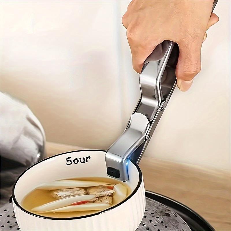 Stainless Steel HeatGuard - 1pc Anti-Scalding Kitchen Gadget, Safe Lifting Pot Holder Tongs for Serving Hot Dishes - Home Cooking Accessory