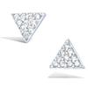 [Q4070] - Silver Earrings 'Sissi' Silver White (rhodium-plated) - 6x6 Mm (triangles)