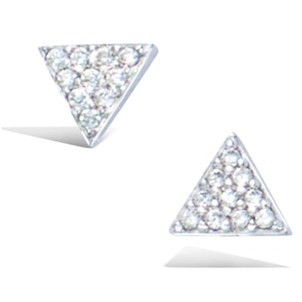 Les Trésors De Lily [Q4070] - Silver Earrings 'Sissi' Silver White (rhodium-plated) - 6x6 Mm (triangles)
