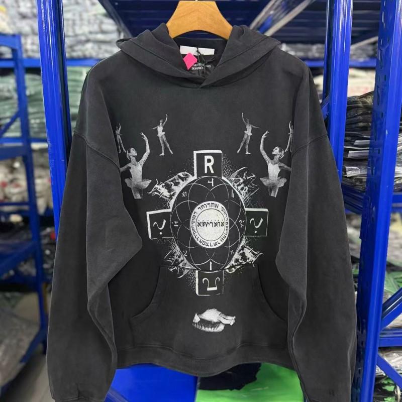 Unisex Oversized Hoodie With Distressed Print Design Cotton Sweatshirt Youth Streetwear Casual Wear