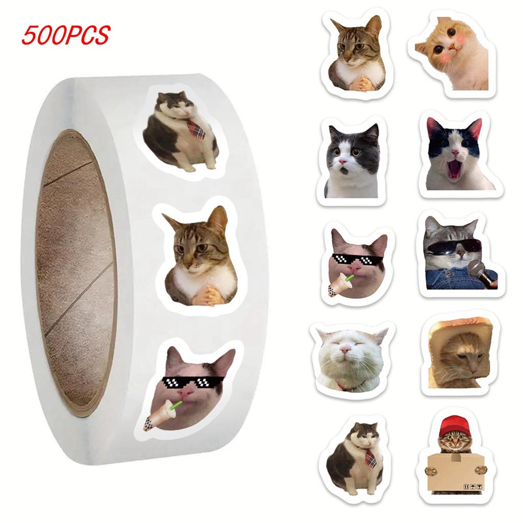 100-500pcs Cartoon Meme Cat Stickers For School Reward Stickers Classroom Decoration Encouragement Sticker For Student Teacher