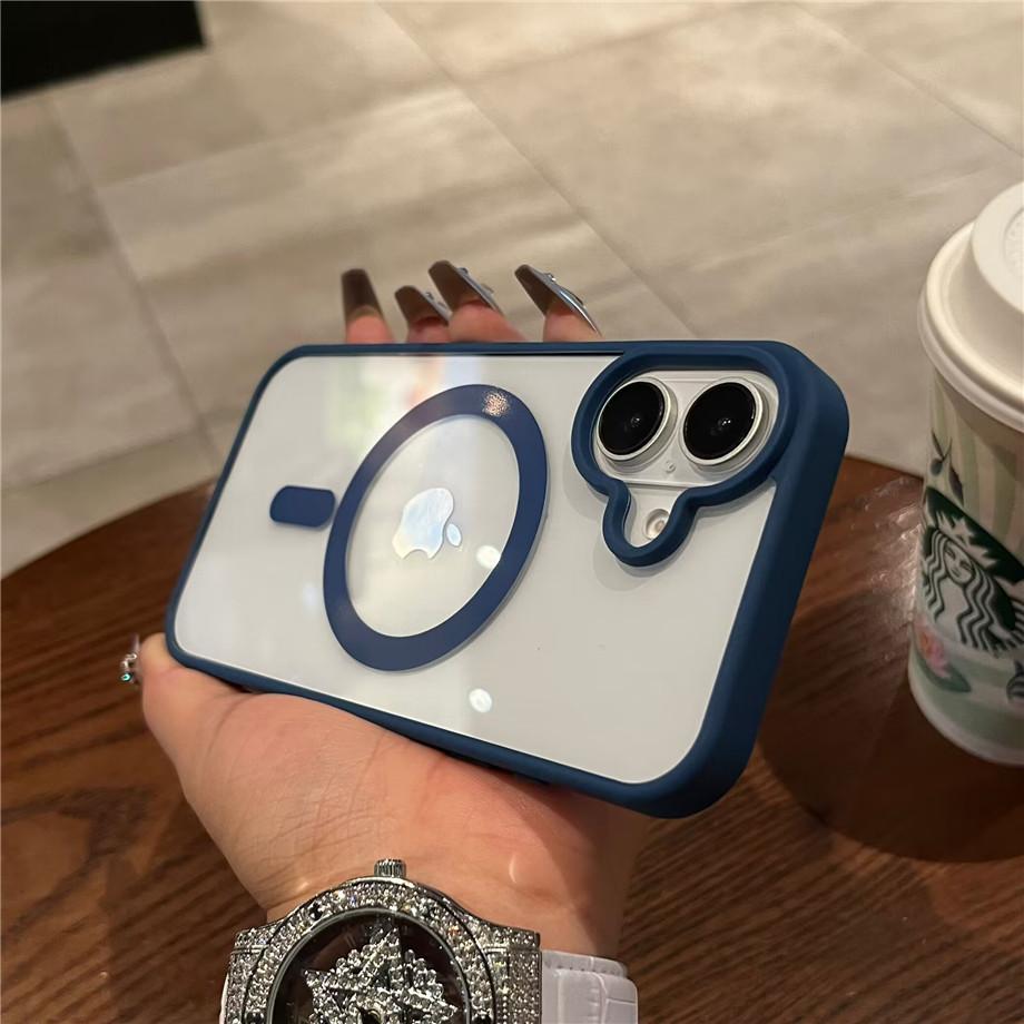 Роскошный прозрачный чехол Magsafe для iPhone 11 12 13 14 15 16 Pro Max Mini Plus с магнитной беспроводной зарядкой, бампер, чехлы