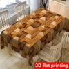 2D flat printing, 1 piece of brown-themed rectangular tablecloth, modern art design, very suitable for families and kitchens.PMJ