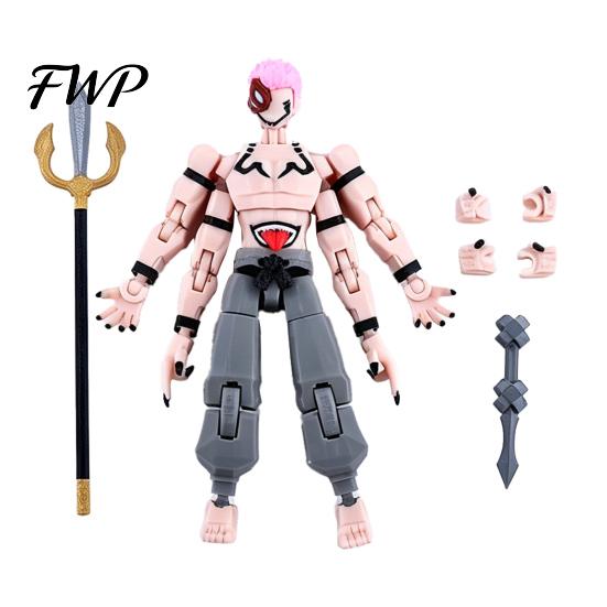 Articulated Anime Toy 3D Printed Character Figure, Movable Joints Action Figure with Accessories, Animation Model Ornament, Collectible Gift for Fans