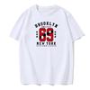 Summer Men's T-shirt Simple Numbers and Letters Printed Round Neck Cotton T-shirt Comfortable European Size Men's T-shirt