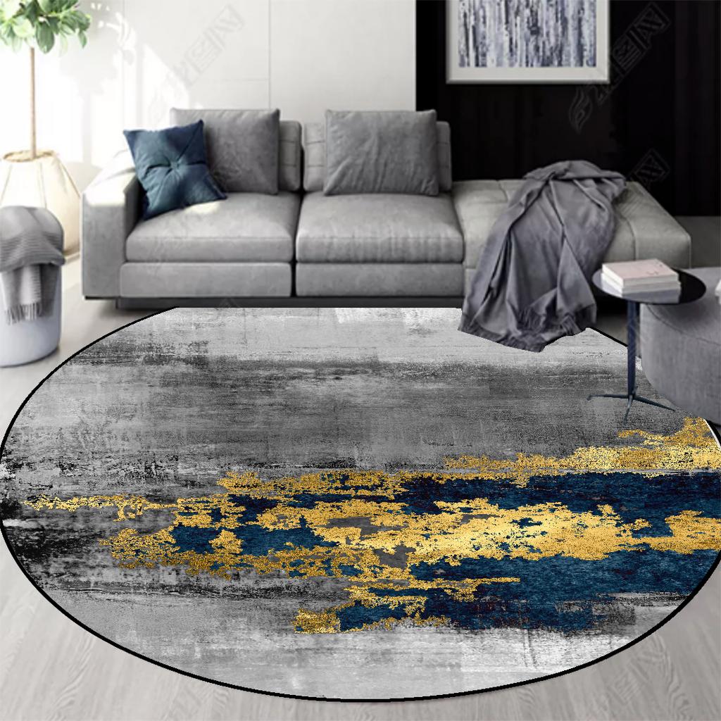 INS Round Carpet Living Room Decoraiton Abstract Luxury Style Large Room Lounge Rug Bedroom Decor Soft Fluffy Study Chair Mat