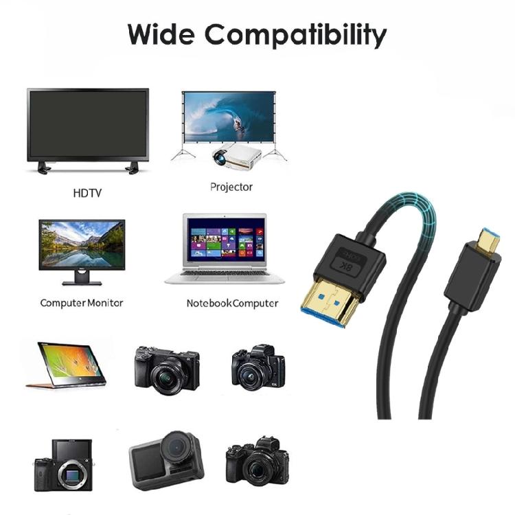 Кабель для камеры 1080p с высокой скоростью 8K60Hz 4K120Hz Гибкий силиконовый 30 см Для цифровых камер Проекторов