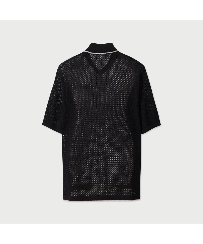 IRO Breeze Tip Contrast Short Sleeve Round Knit - Black