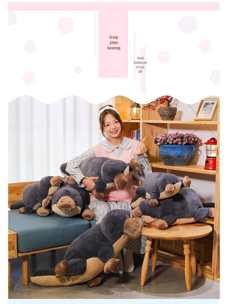 Large Platypus Plush Pillow - Ugly-Cute Stuffed Animal Doll for Kids
