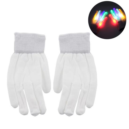 1Pair LED Light Up Hand Finger Gloves Halloween Christmas Costume Dance Decor