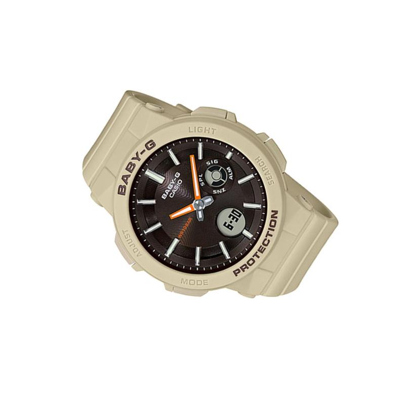 Casio Серия BABY-G Ya Классический Диск Водонепроницаемый Спортивный Кварцевый Механизм Ремешок из Смолы Японские и Корейские Часы Женские's Часы Коричневый Циферблат BGA-255-5A
