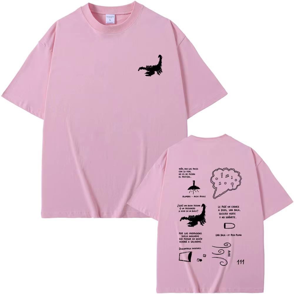 2026 New Rapper Milo J Album 111 Merch Graphic Print Men's Hip‑Hop Fashion Casual Loose Streetwear Short‑Sleeve T-shirt