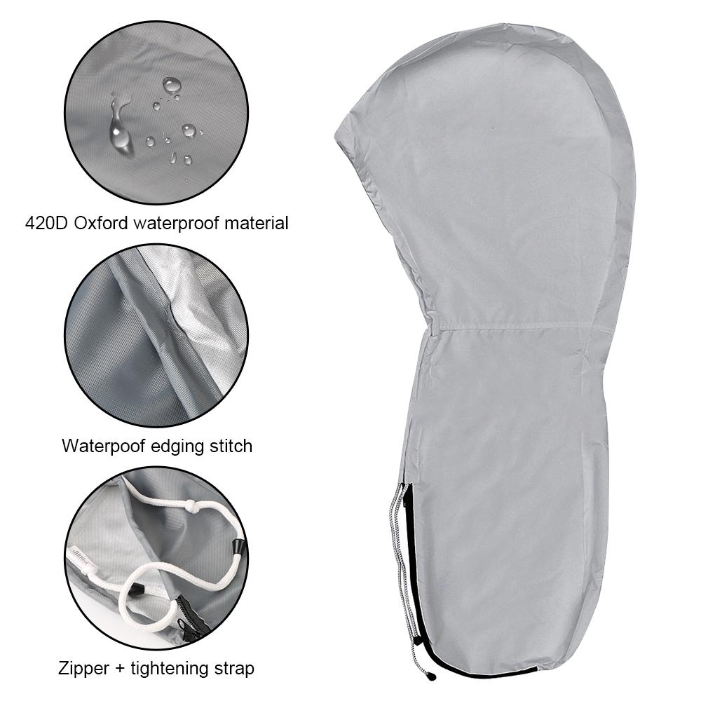 Чехлы для моторов тяжелых двигателей, протектор для лодки 420D, серый, 30-150 л.с., водонепроницаемый, полный, чехол для подвесного двигателя, солнцезащитный козырек, защита от царапин