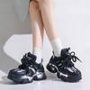 Fashion Mix Color Chunky Platform Sneakers Women Fashion Lace Up Thick Bottom Dad Shoes Woman 2024 Autumn Non-Slip Vulcanize Shoes Mujer