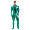 Mens Metallic Zentai Jumpsuit Full Body Tight Mock Neck Long Sleeve Club Performance Costume