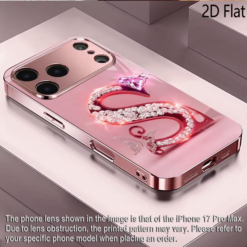 Защитная крышка для телефона Diamond S 2DFlat для iPhone17 18 16 15 14 13 12 11 Pro Max XS XR 8 7Plus, противоударная задняя крышка