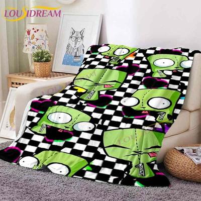 Одеяло Invader ZIM, классическое одеяло с принтом инопланетянина, фланелевое одеяло с мультяшным принтом для кровати, дивана, офиса, детское одеяло, подарки