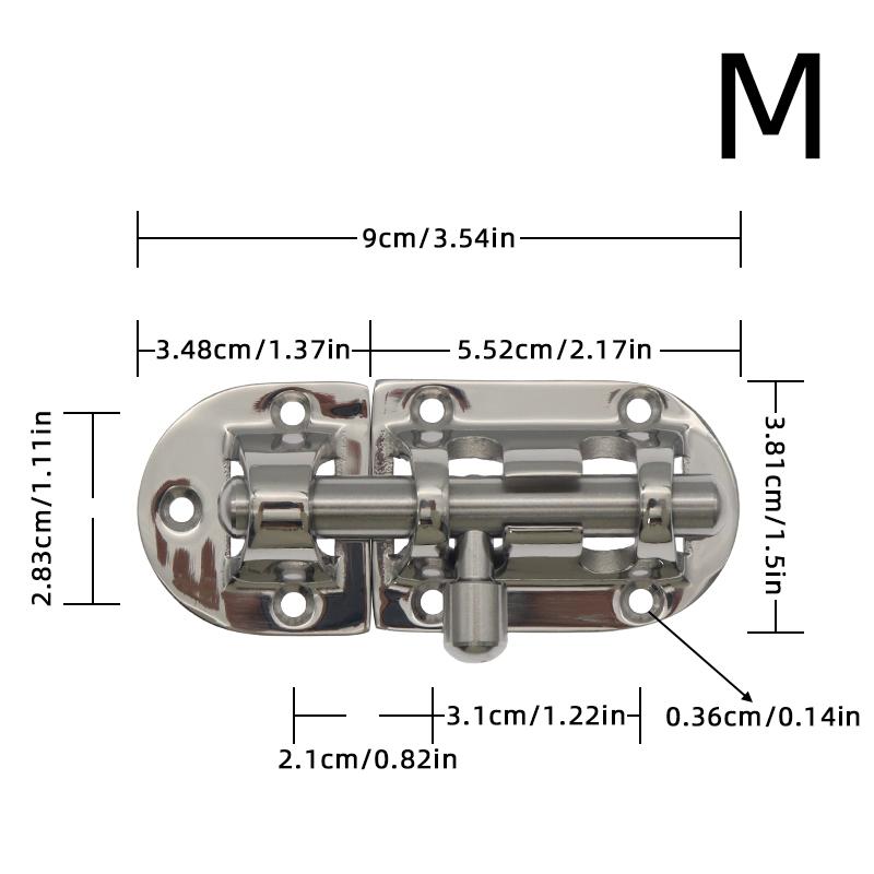 60/90/100MM 316 Marine Stainless Steel Boat Door Lock Latch Slide Bolt Clasp Heavy Duty Slide Barrel Bolt for Marine Boat Window/Door/Hatch/Cabinet