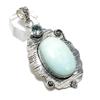 Амазонит драгоценный камень кулон ручной работы из стерлингового серебра 925 пробы 2.76" H8y24
