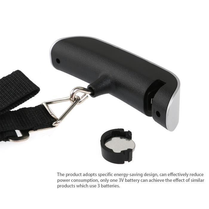 50 кг / 10 г Портативные ЖК-весы для багажа, цифровые весы для багажа Т-образной формы с отображением температуры окружающей среды